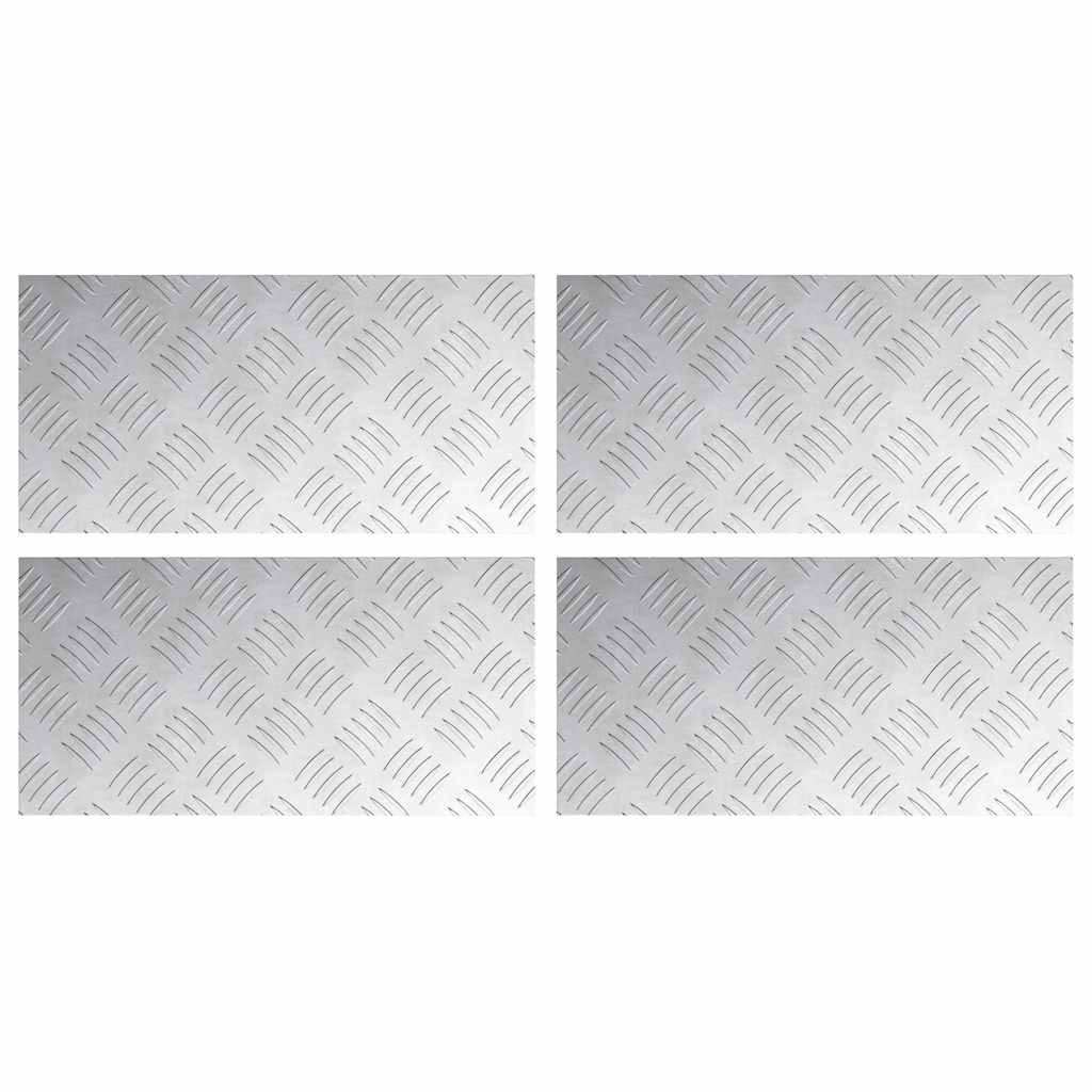 Vidaxl trap tread rechthoekig 4 pcs zilver 40 x 20 cm aluminium