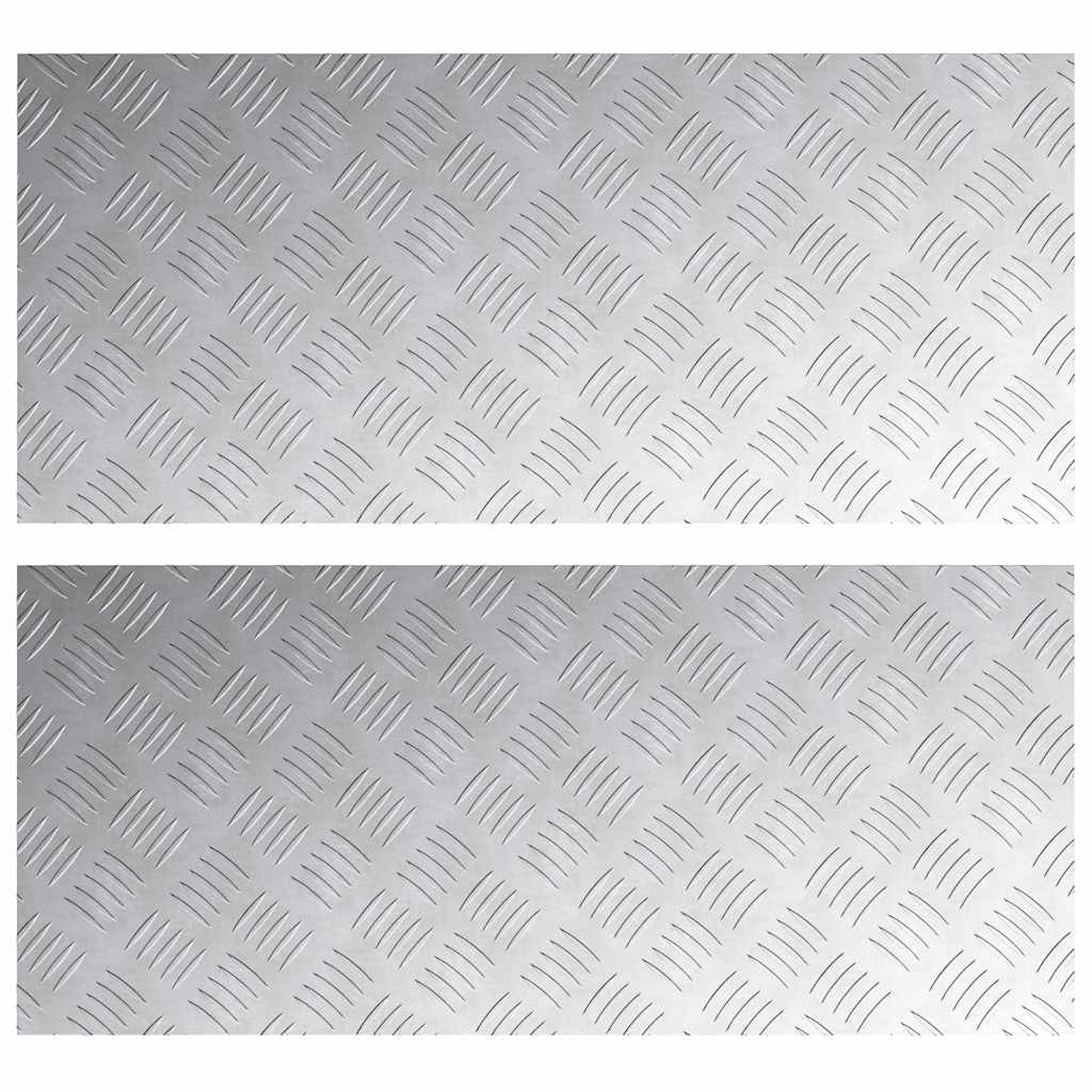 Vidaxl trap tread rechthoekig 2 pcs zilver 90 x 40 cm aluminium