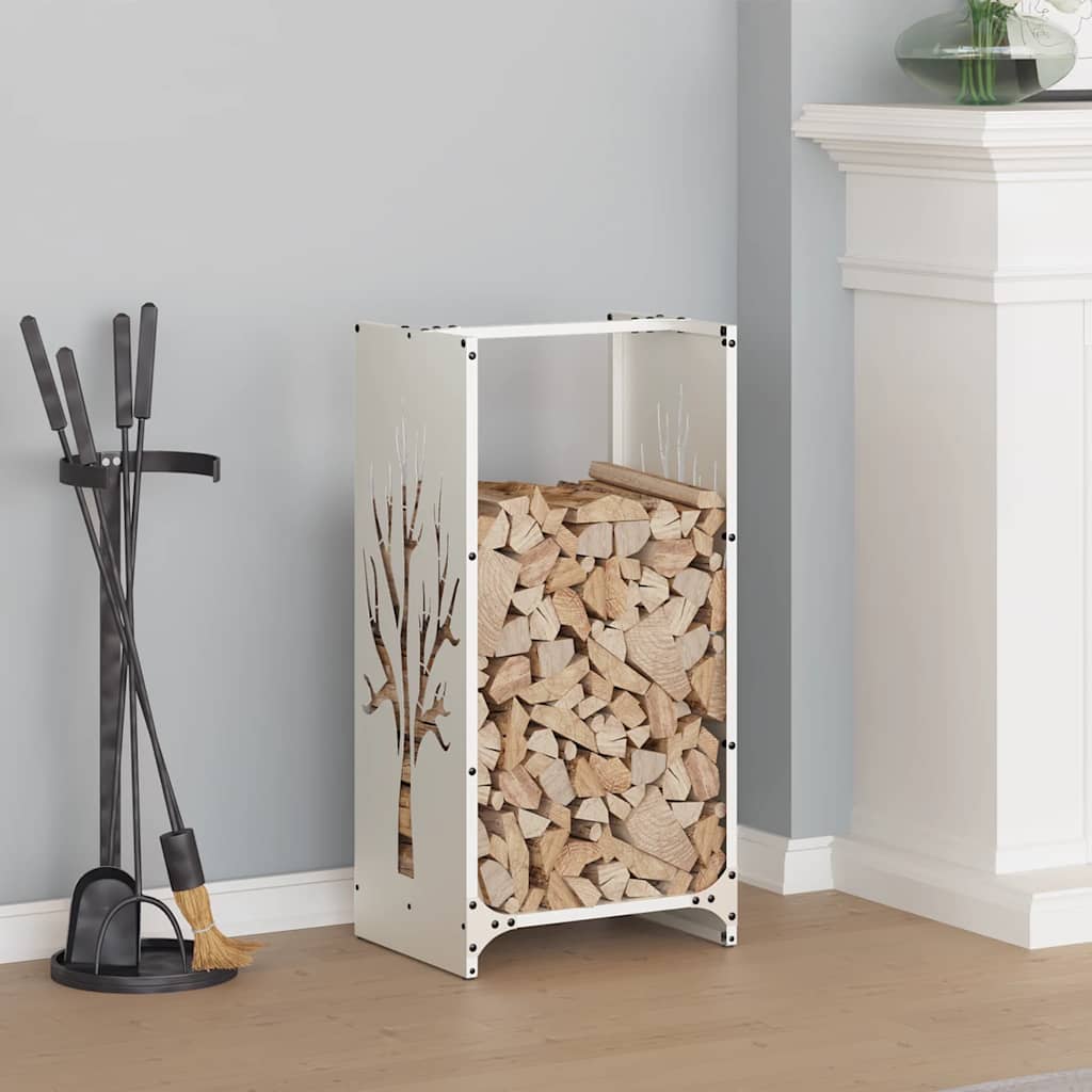 Vidaxl brandhoutrek 40x30x80 cm koudgewalst staal wit