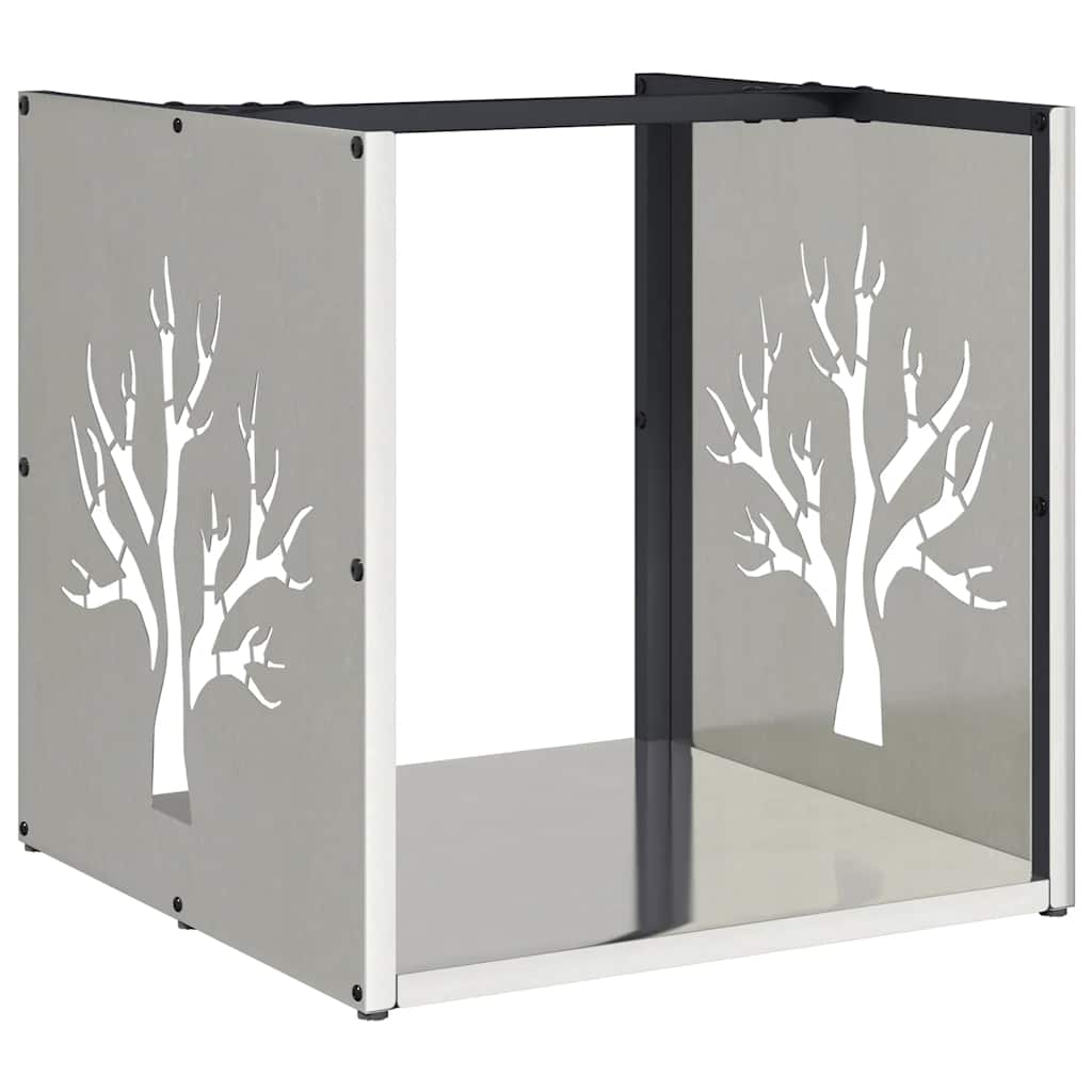 Vidaxl brandhoutrek 40x40x40 cm roestvrij staal