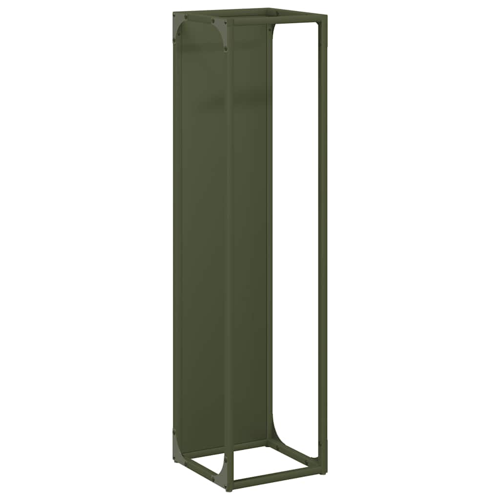 Vidaxl brandhoutrek 25x25x100 cm koudgewalst staal olijfgroen