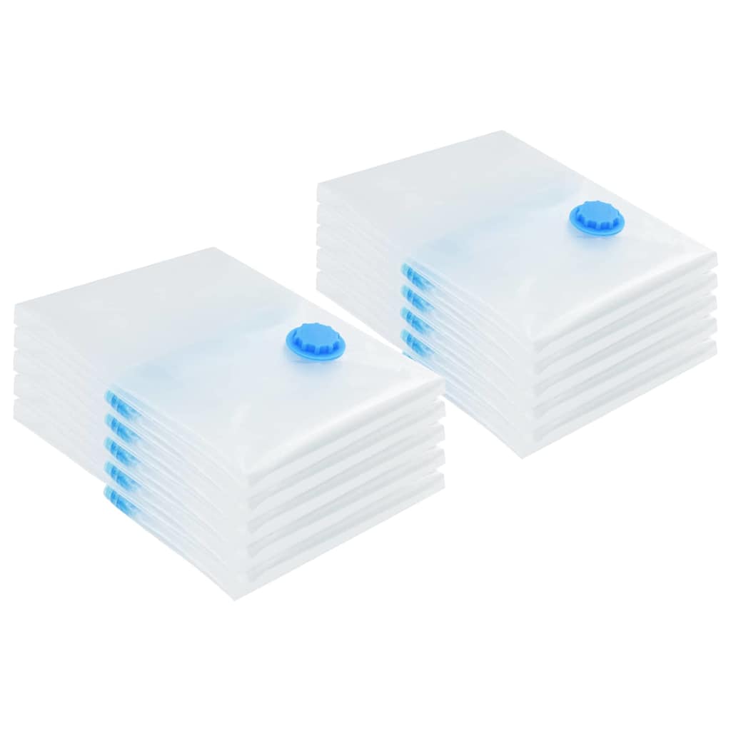 Vidaxl opslagzakken met opslag 10 pcs transparant en blauw 70 x 50 cm