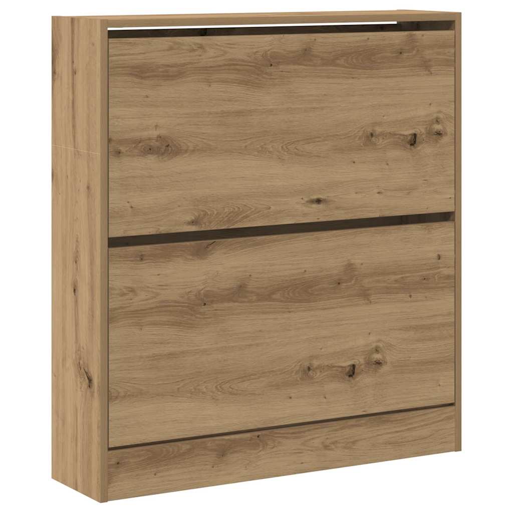 Vidaxl schoenenkast gerookt eiken 80 x 21 x 87,5 cm bewerkt hout