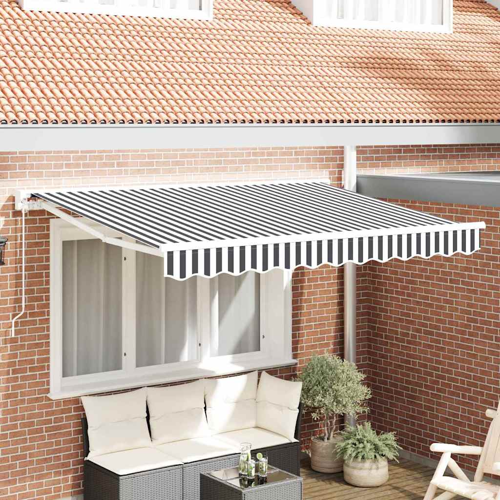 Vidaxl inklapbaar zonnescherm antraciet en wit 250 x 200 cm