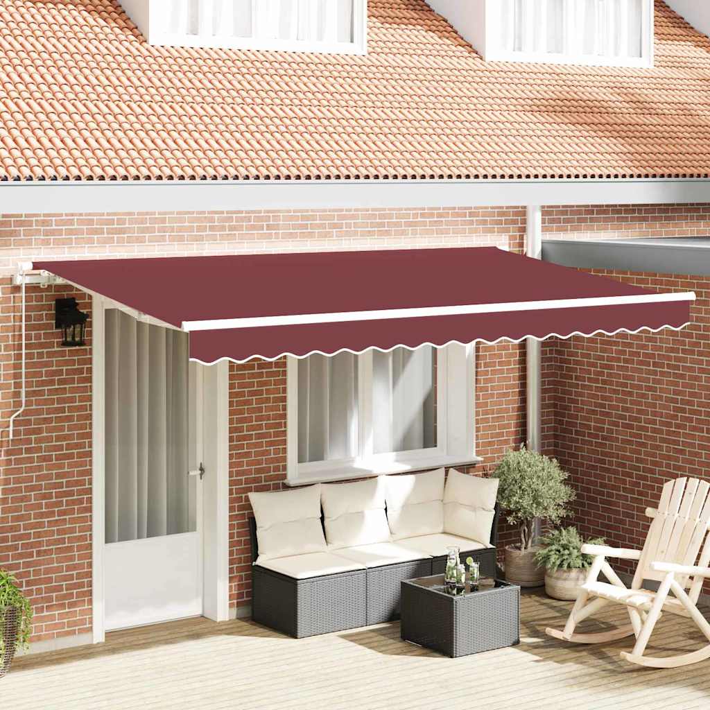 Vidaxl inklapbaar zonnescherm bordeauxrood 400 x 200 cm stof