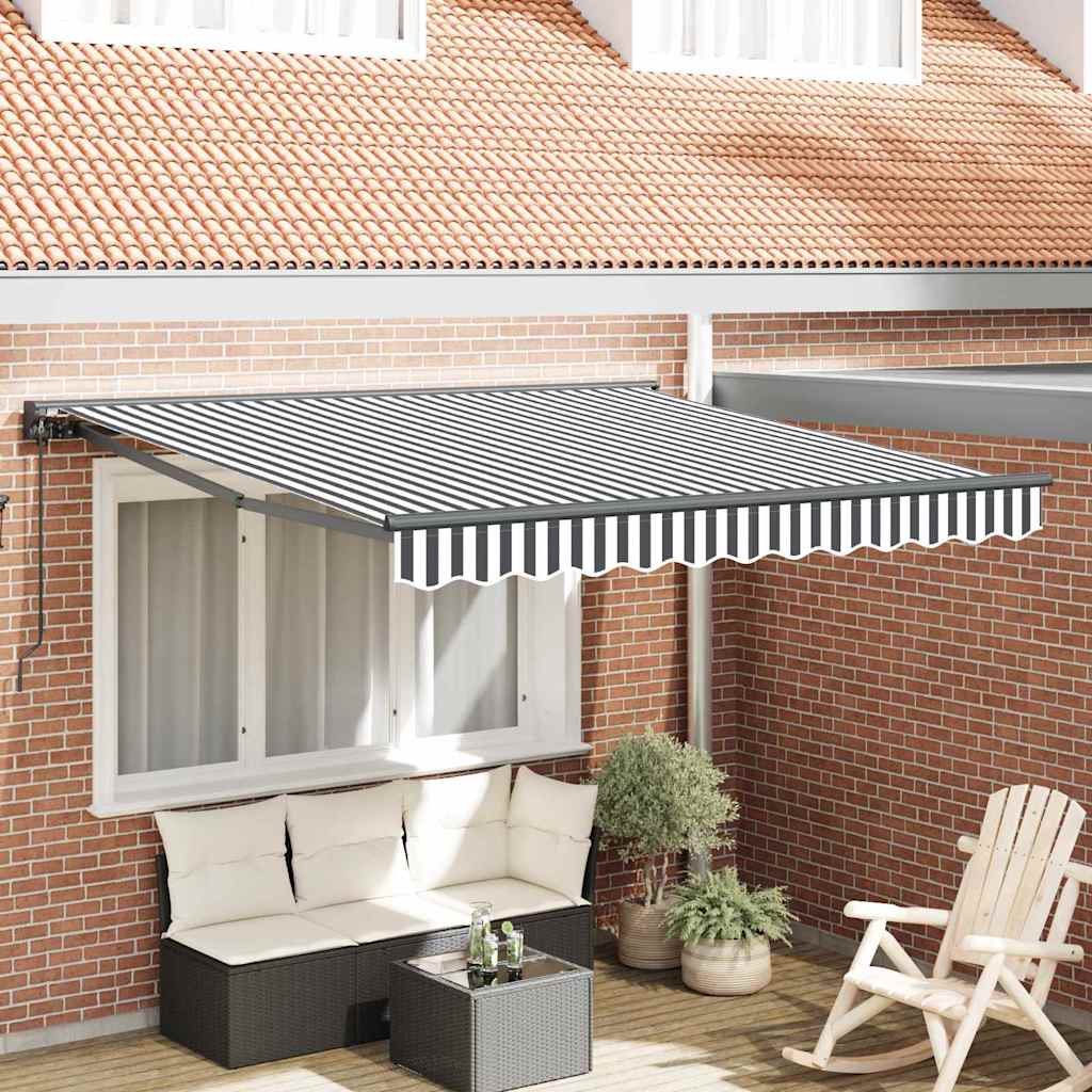 Vidaxl inklapbaar zonnescherm antraciet en wit 300 x 250 cm