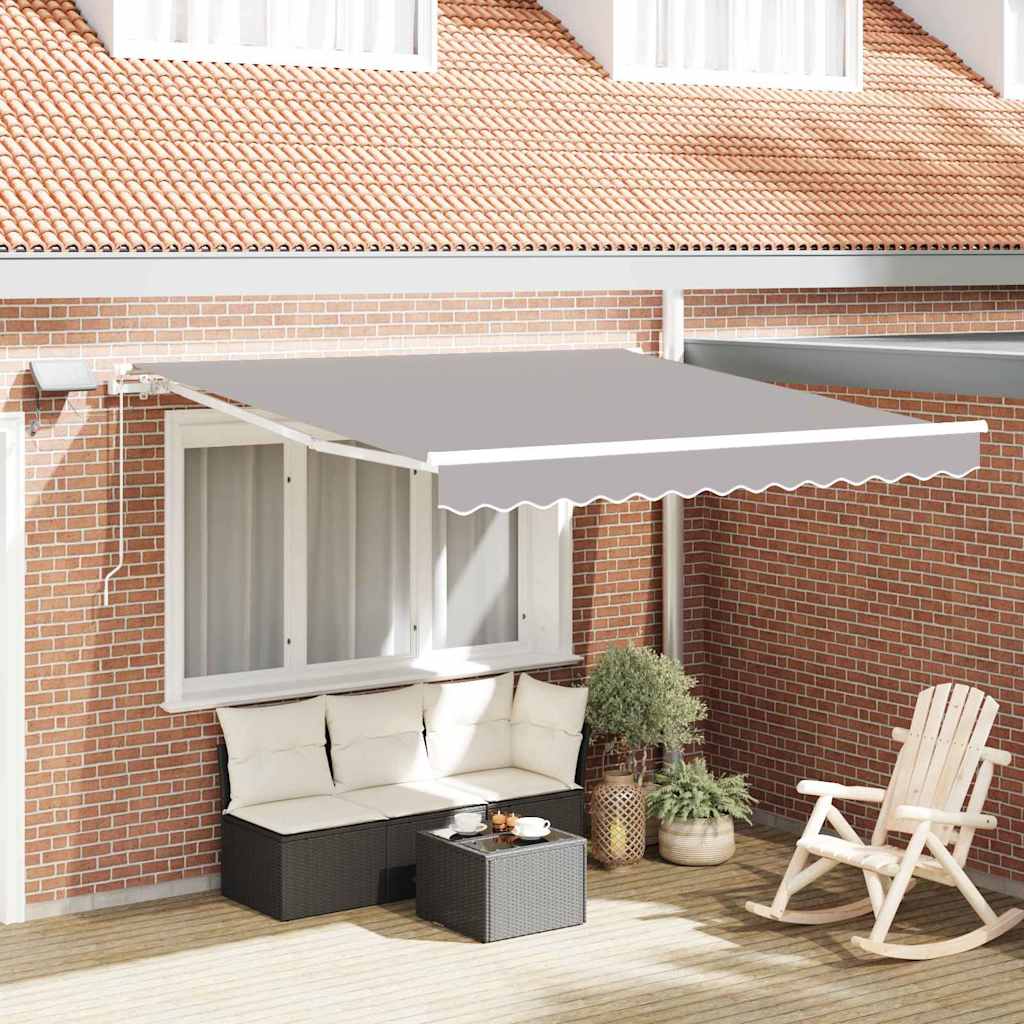 Vidaxl inklapbaar zonnescherm lichtgrijs 300 x 250 cm stof en staal
