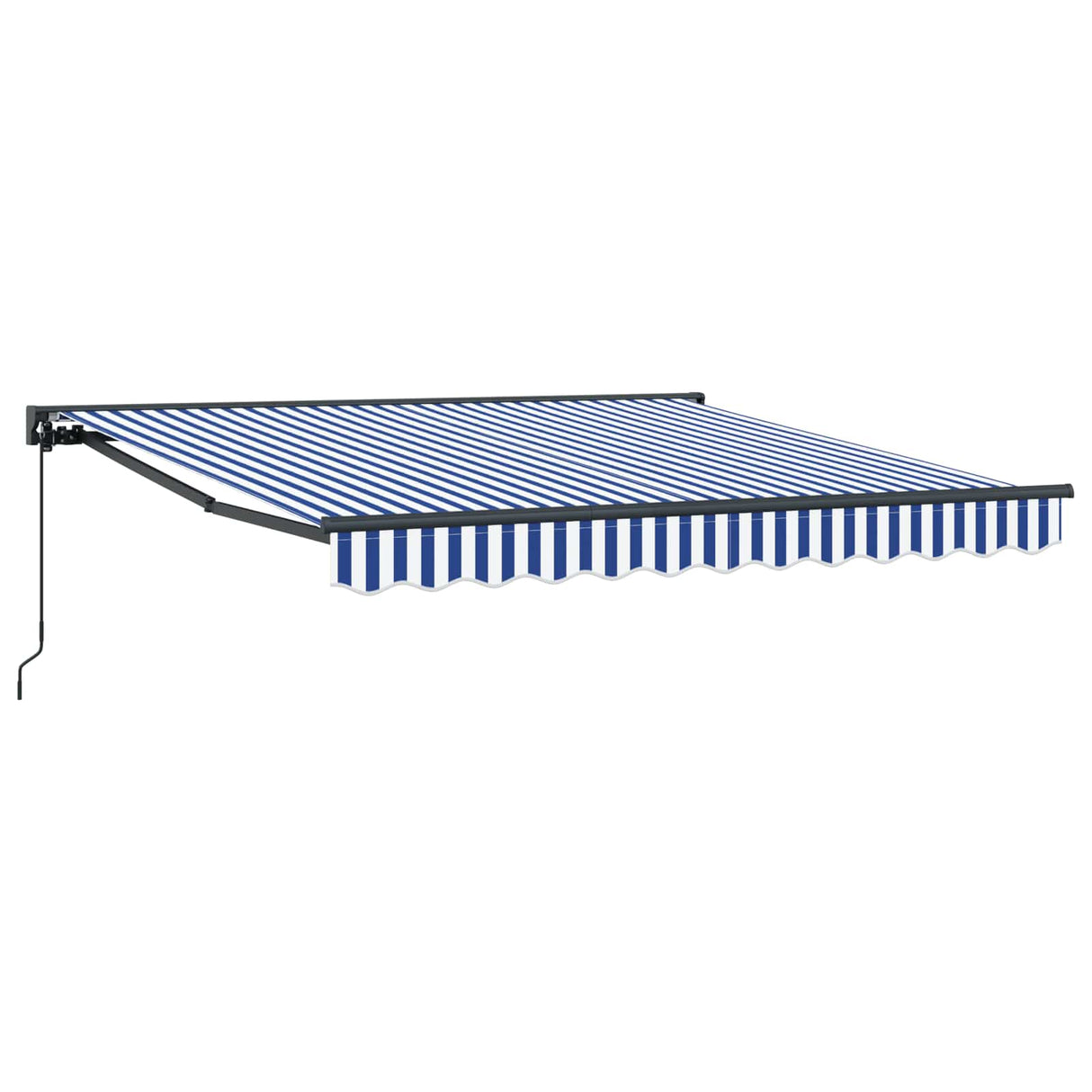 Vidaxl inklapbaar zonnescherm blauw en wit 350 x 250 cm