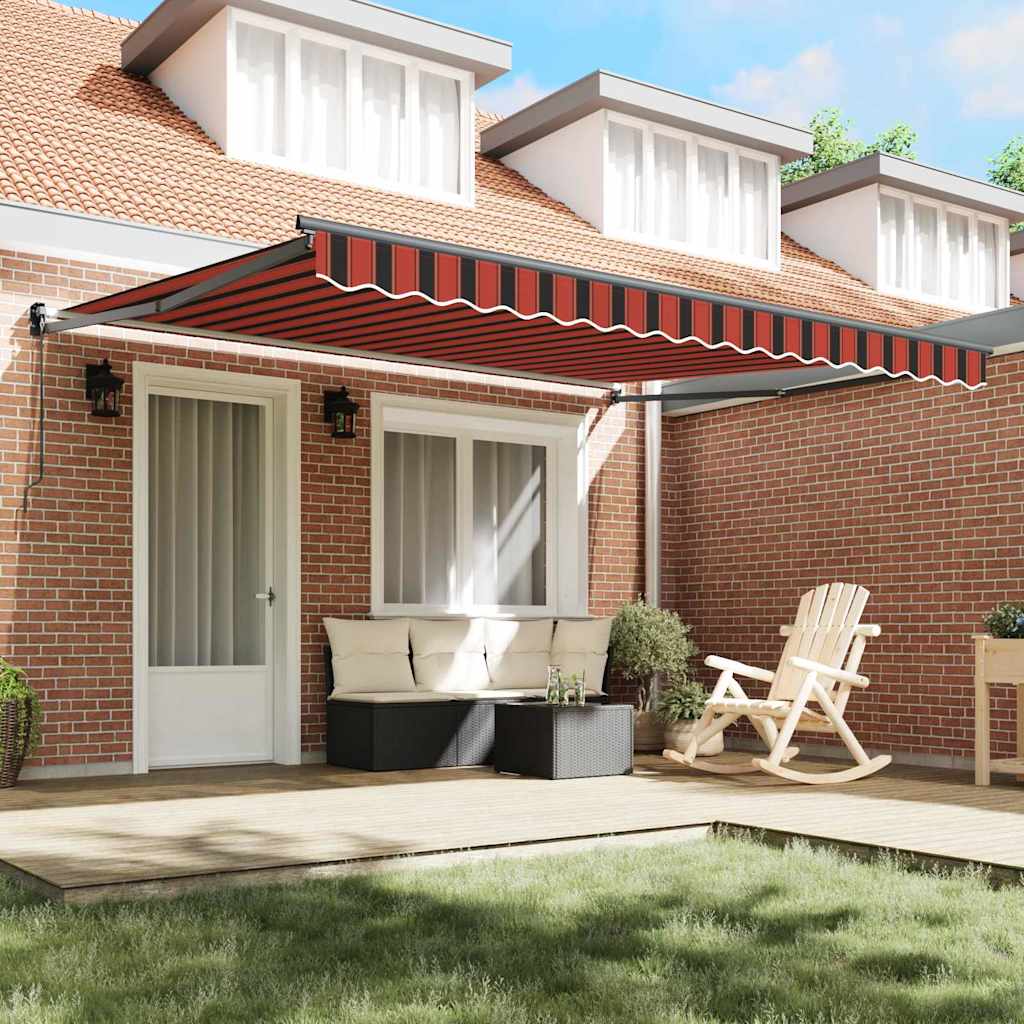 Vidaxl inklapbaar zonnescherm oranje en bruin 350 x 250 cm stof