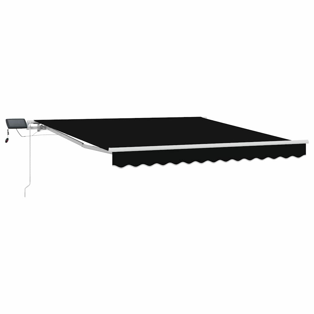 Vidaxl inklapbaar zonnescherm zwart 350 x 250 cm stof en staal
