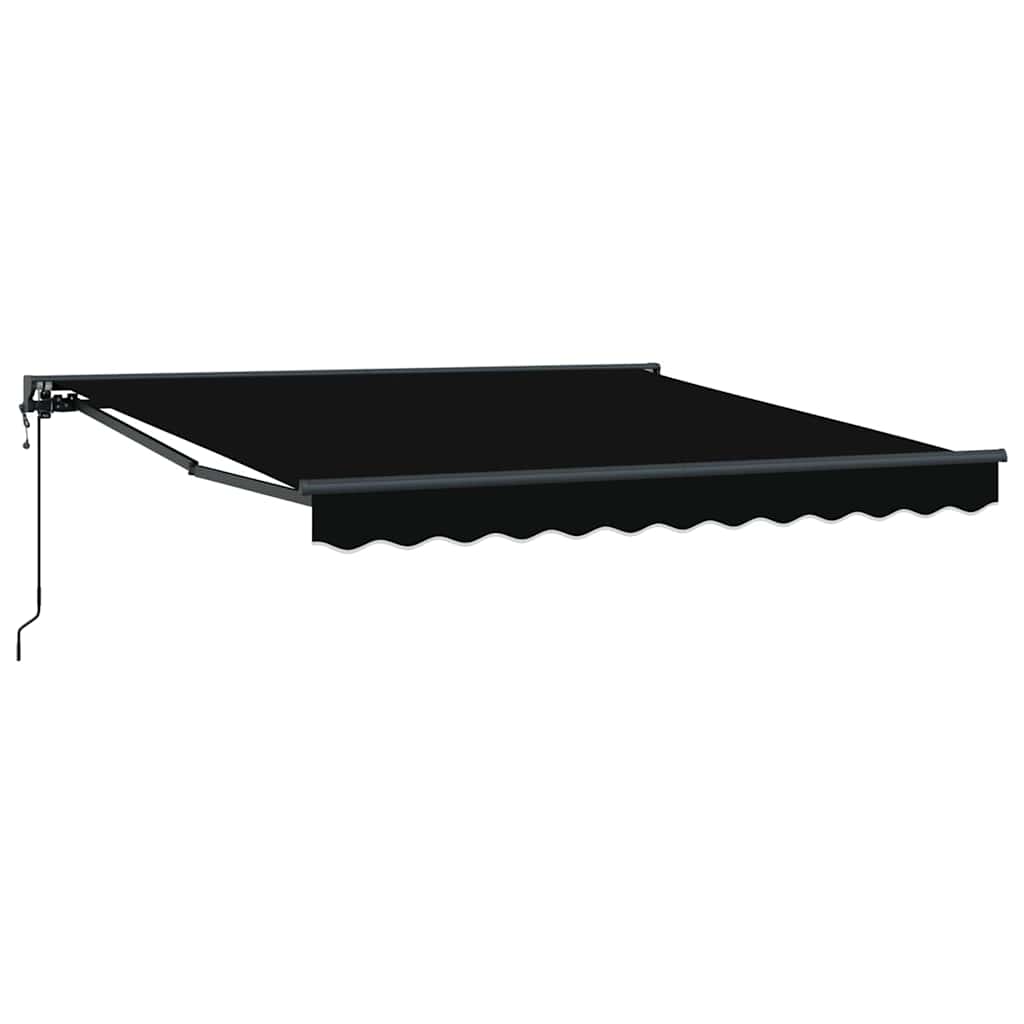 Vidaxl inklapbaar zonnescherm zwart 350 x 250 cm polyester en metaal