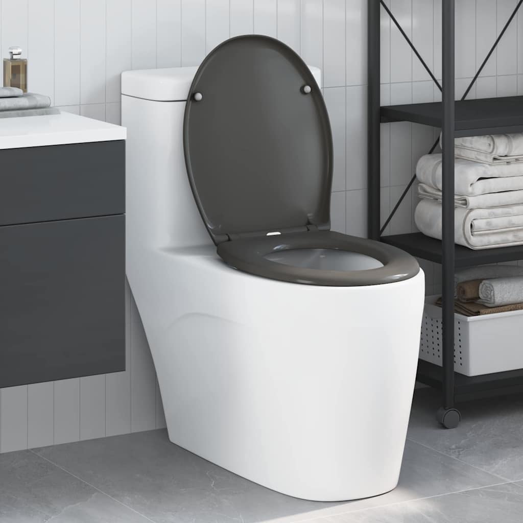 Vidaxl toiletzitting antraciet 47 x 37 x 4 cm duroplast