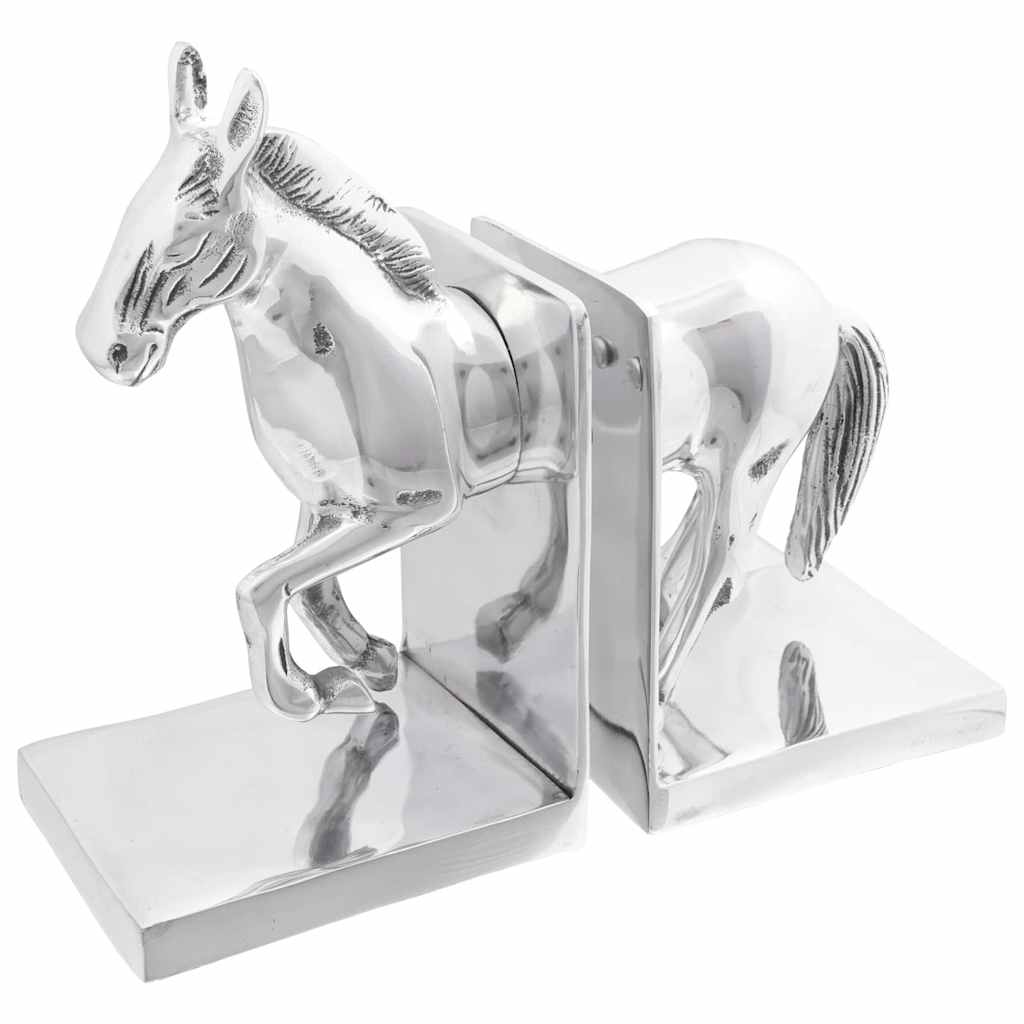 Vidaxl boekensteunen 2 pcs zilver 11 x 14 x 25 cm aluminium