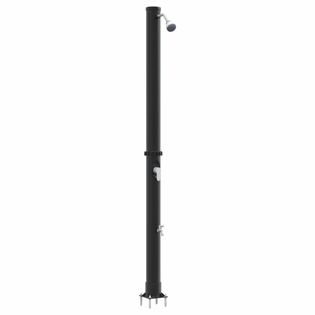 Vidaxl buitenzonne-douche zwart 217 cm pvc en aluminium