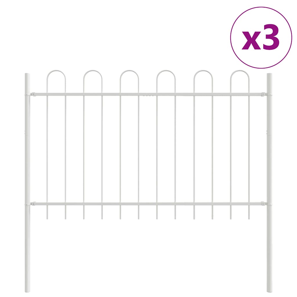 Vidaxl tuinhek 3 pcs wit 5,1 x 1 m poedercoating staal