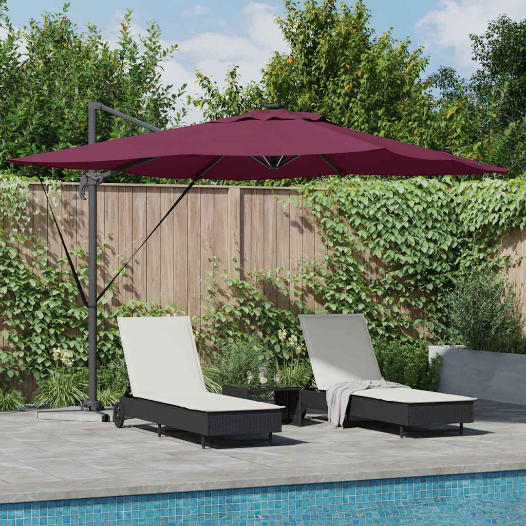 Vidaxl parasol bordeaux rood 286 x 284 x 270 cm aluminium en polyester