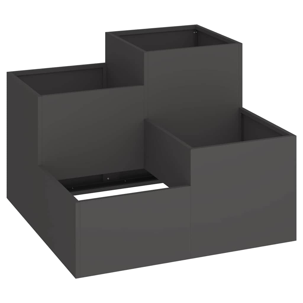 Vidaxl tuin bloempot zwart 100 x 100 x 60 cm staal