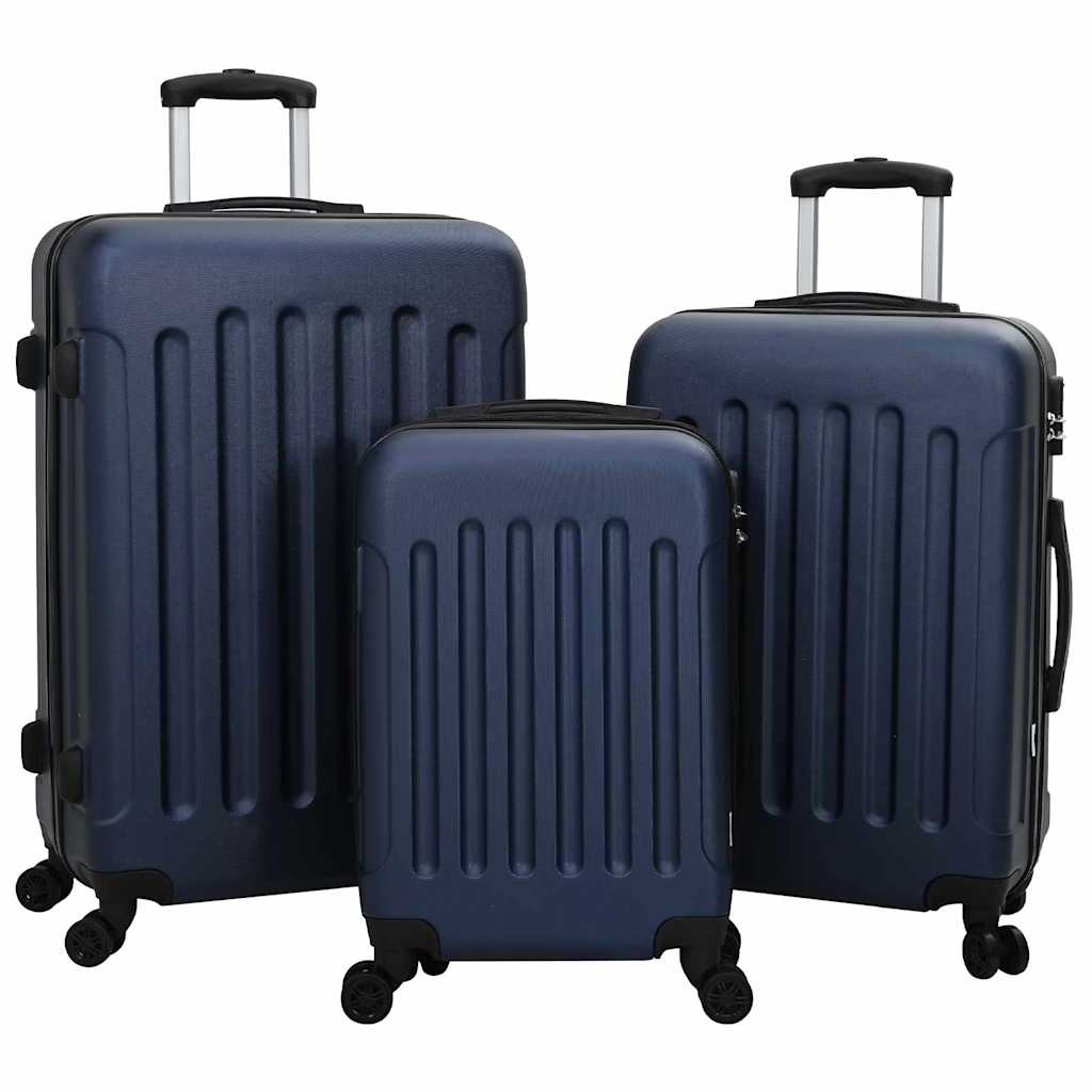 Vidaxl koffer met slot 3 pcs donkerblauw 50 x 31 x 78 cm abs kunststof