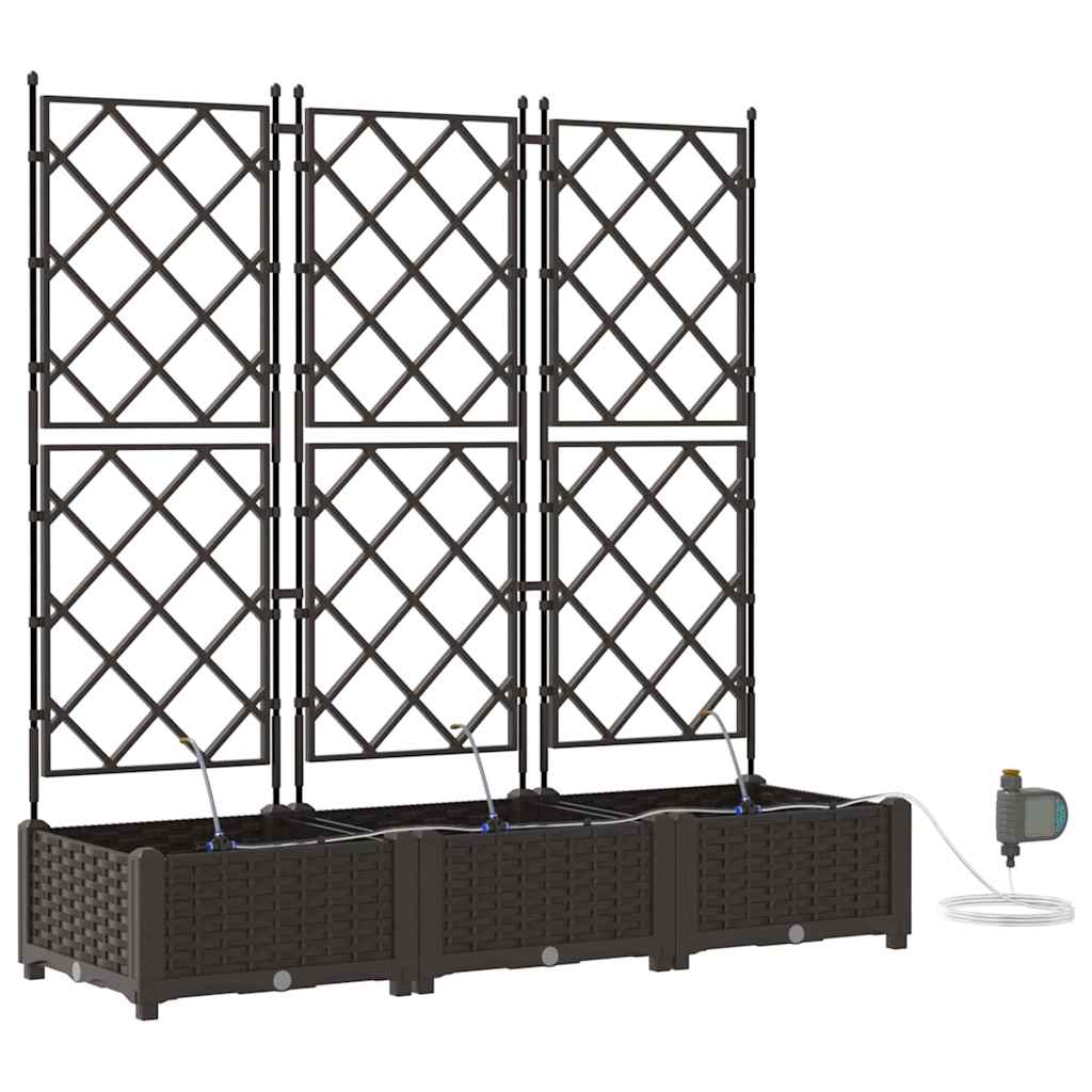Vidaxl tuin bloempot 3 pcs bruin staal