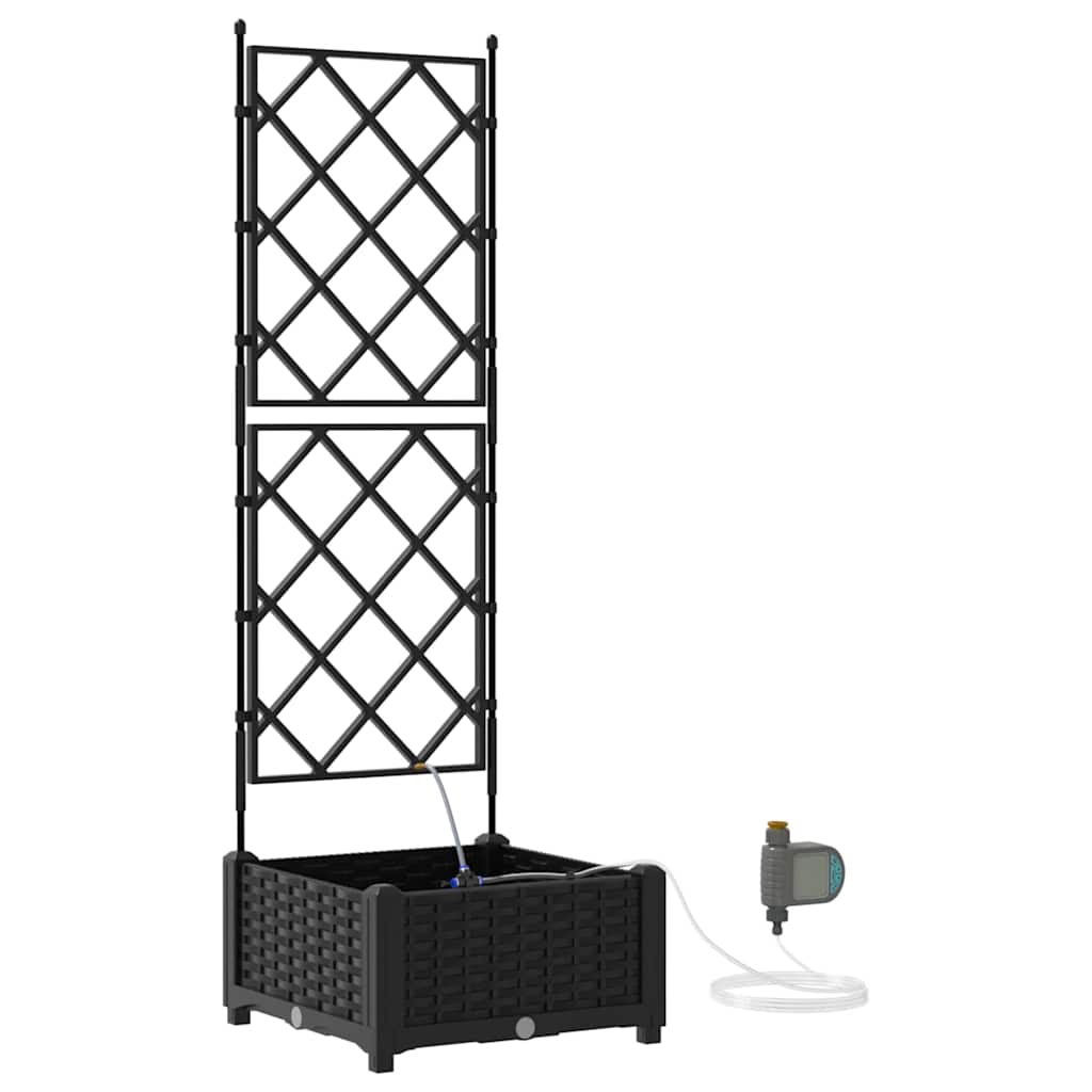Vidaxl tuin bloempot zwart 40 x 40 x 126 cm staal