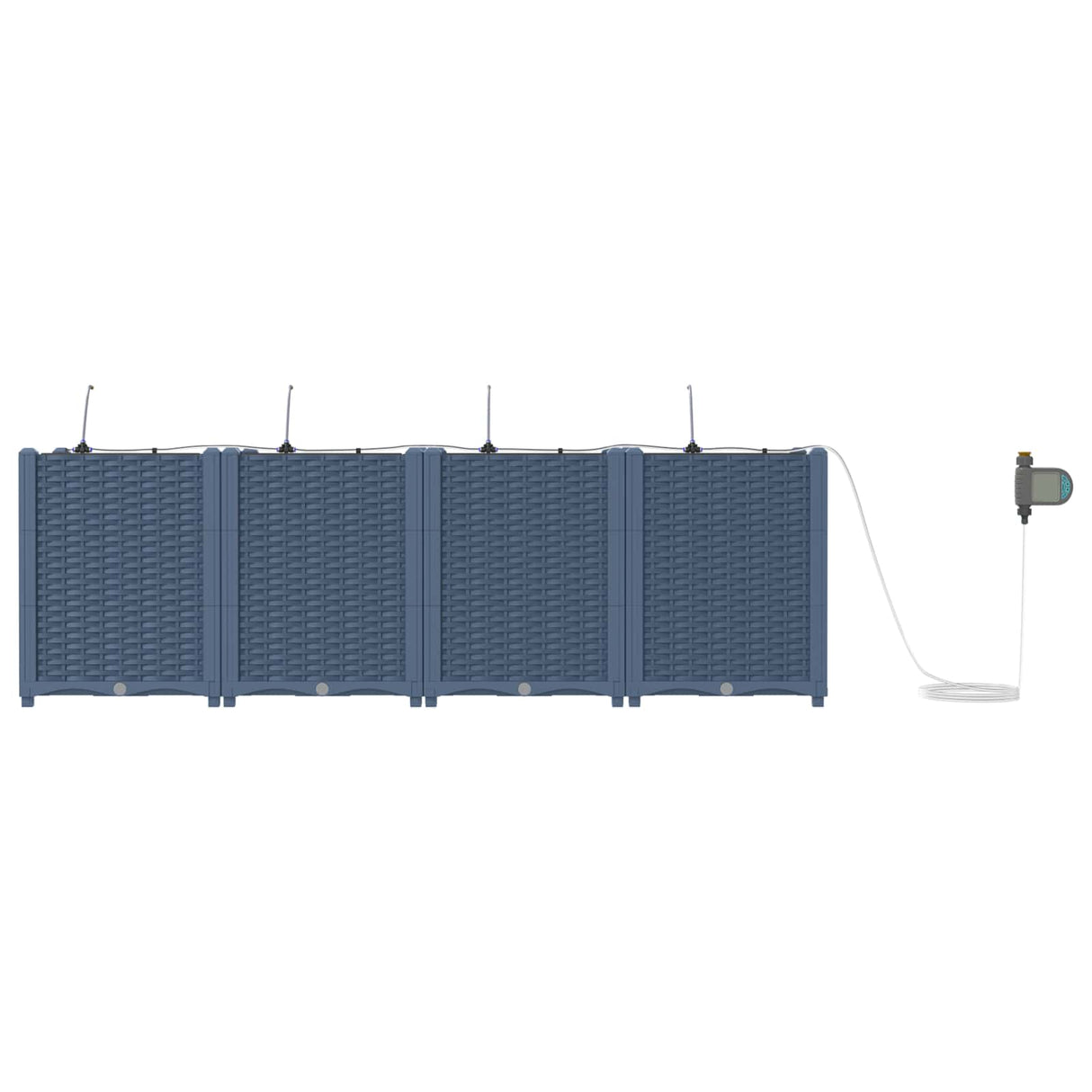 Vidaxl tuin bloempot 4 pcs grijs 120 x 120 x 142 cm staal
