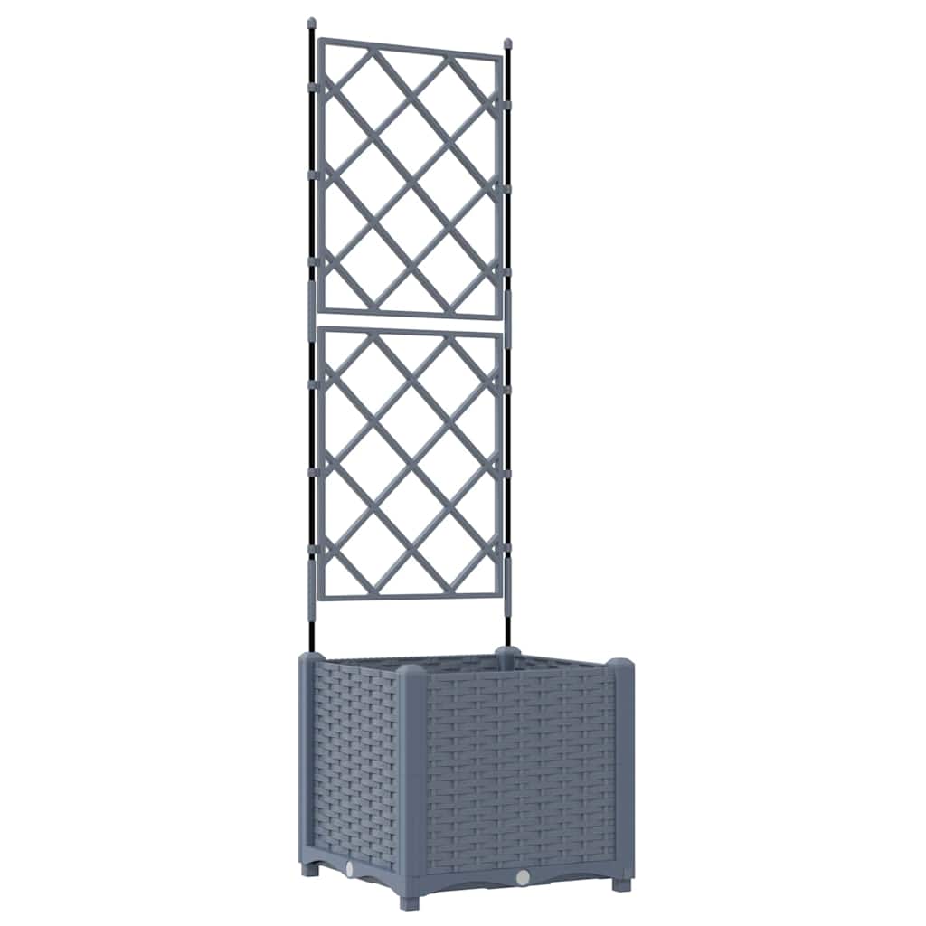 Vidaxl tuin bloempot licht grijs 40 x 40 x 143 cm staal