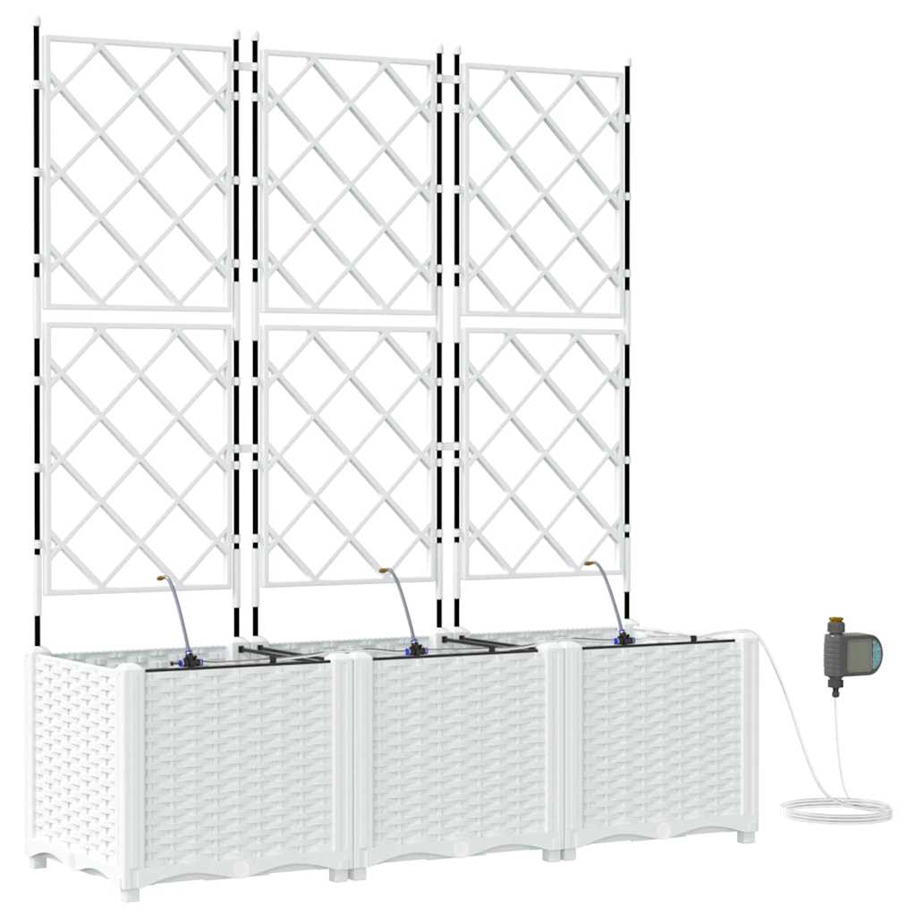 Vidaxl tuin bloempot 3 pcs wit staal