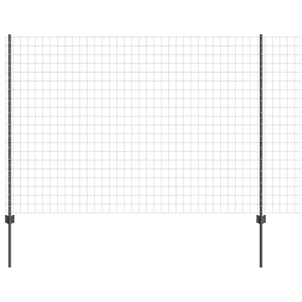 Vidaxl hek met paal grijs 1,6 x 10 m staal en pvc