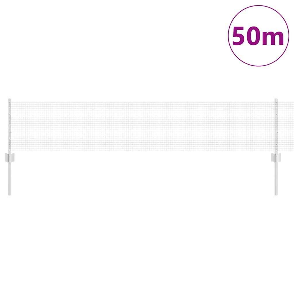 Vidaxl hek met paal zilver 0,4 x 50 m staal