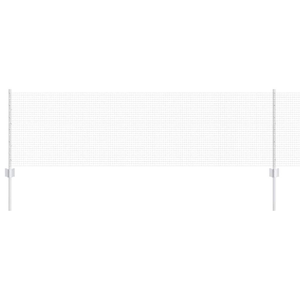 Vidaxl hek met paal zilver 0,6 x 50 m staal