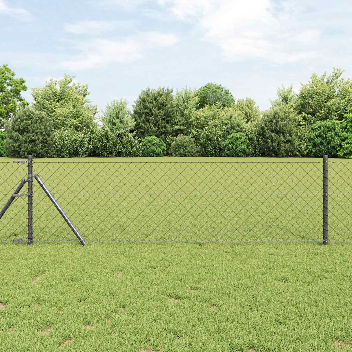 Vidaxl kettenschakelhek grijs 25 x 0,8 m staal