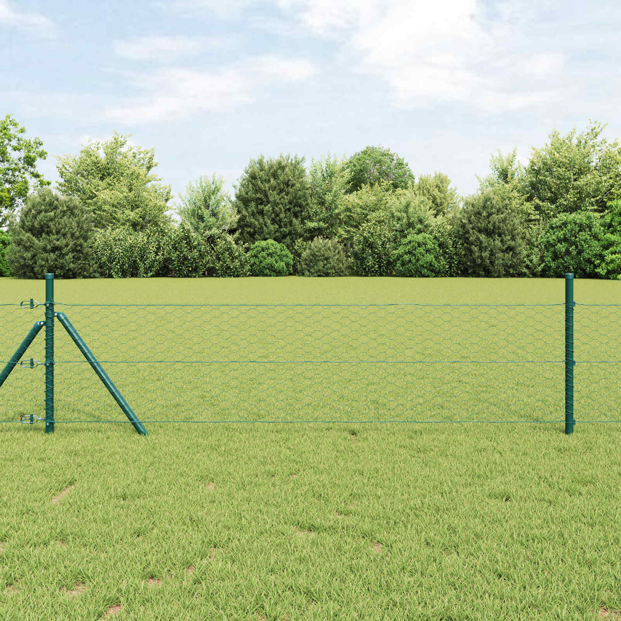 Vidaxl hexagon hek groen 0,8 x 10 m pvc