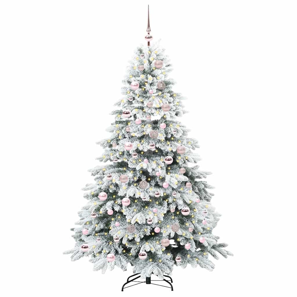Vidaxl kunstkerstboom met 300 led met standaard wit 180 cm pe en pvc