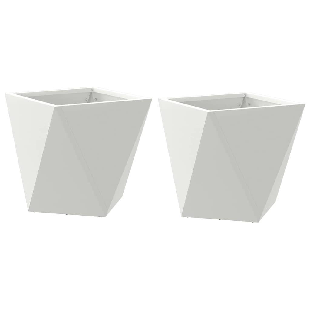 Vidaxl plantenbak 2 pcs wit 30 x 30 x 30 cm staal