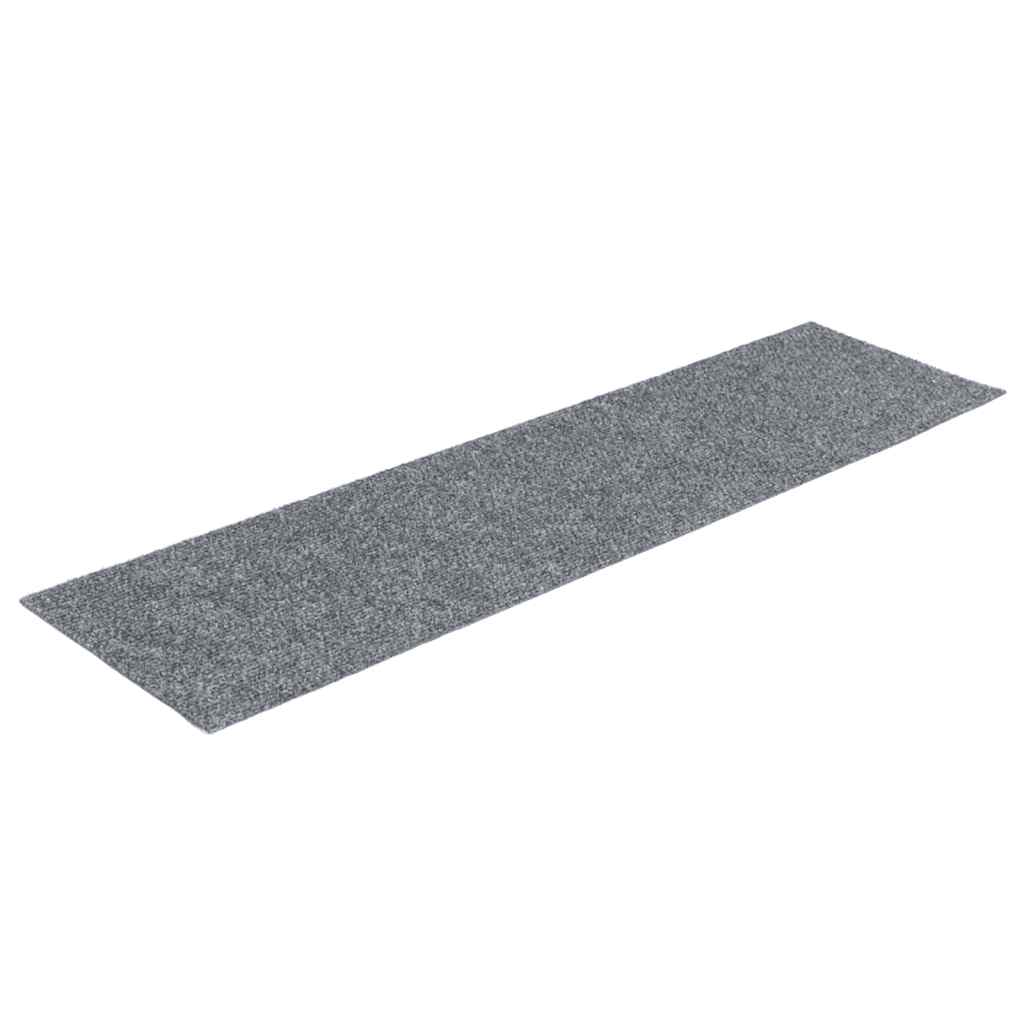 Vidaxl trapmatten zelfklevend 30 stuks 76x20 cm lichtgrijs rechthoekig