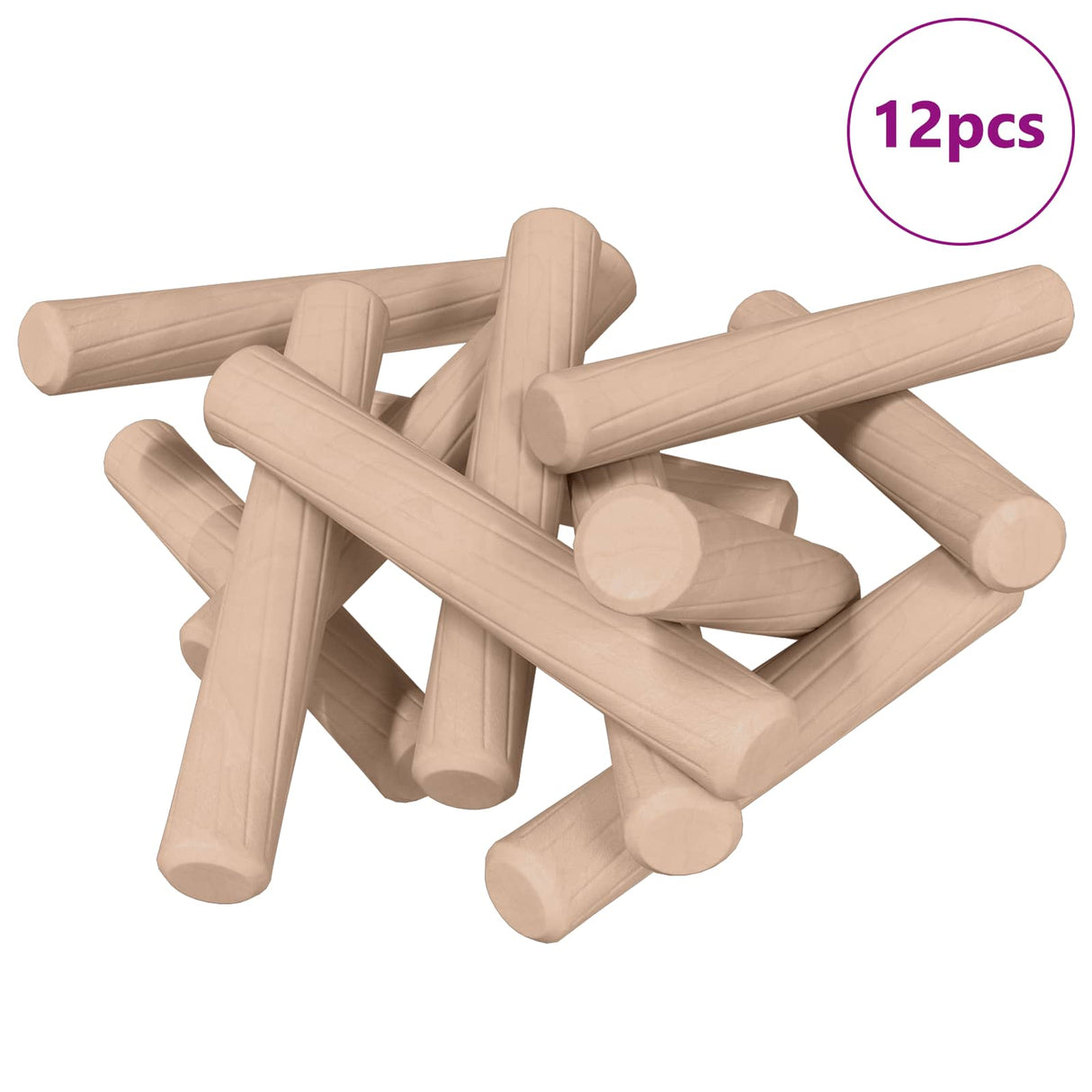 Vidaxl houten dowels 12 pcs bruin ø6 x 40 mm massief hout