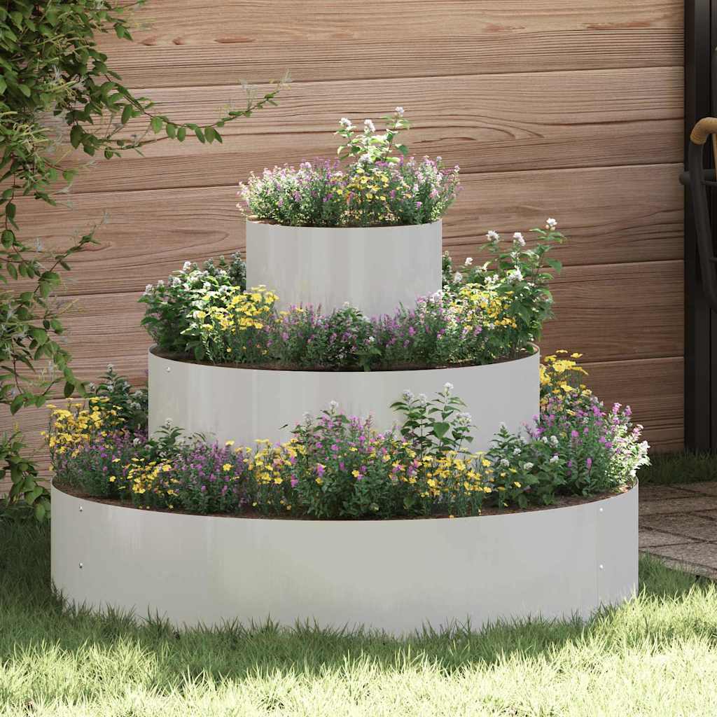 Vidaxl tuin bloempot zilver 90 x 90 x 20 cm roestvrij staal