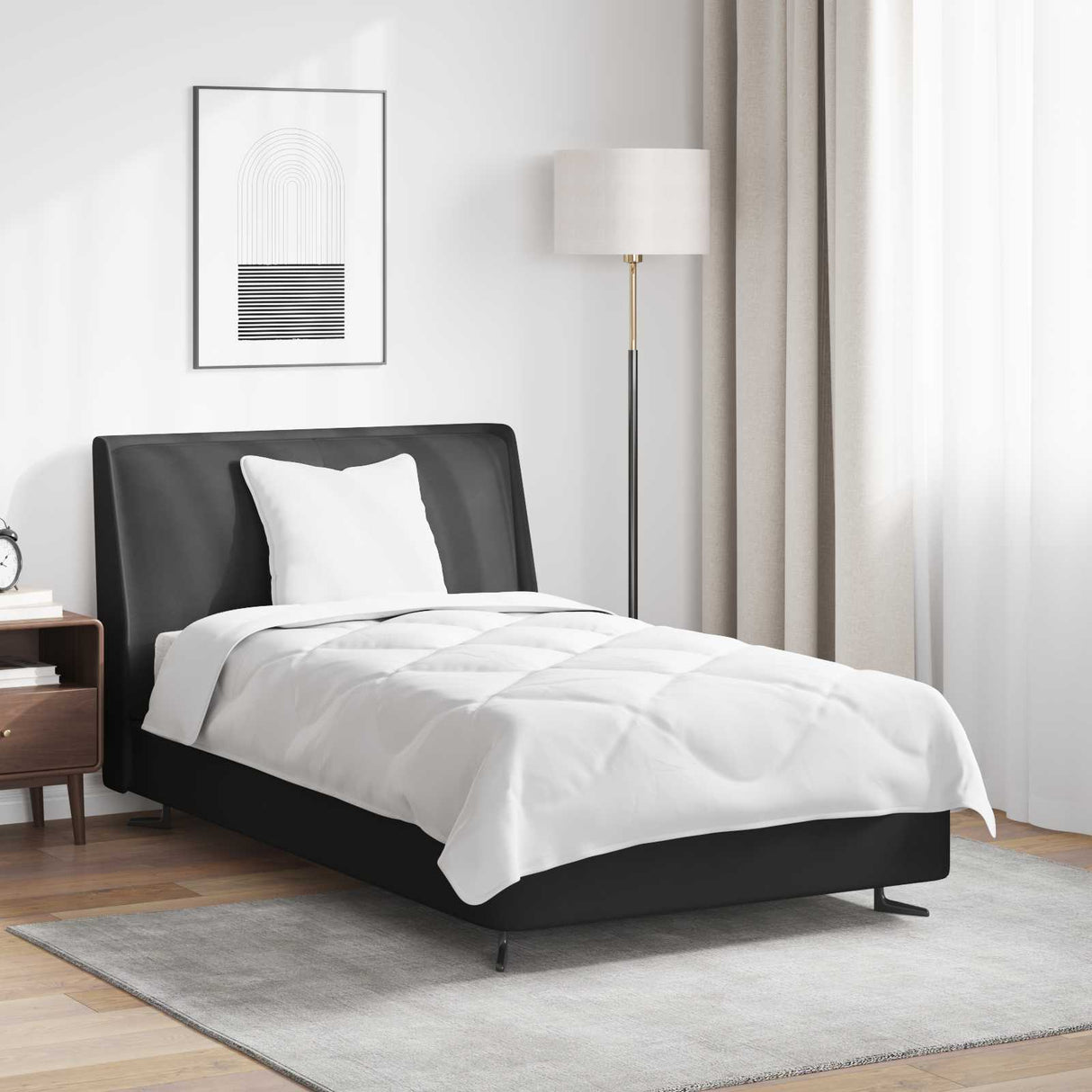 Vidaxl dekbed met kussen 2 pcs wit microvezel