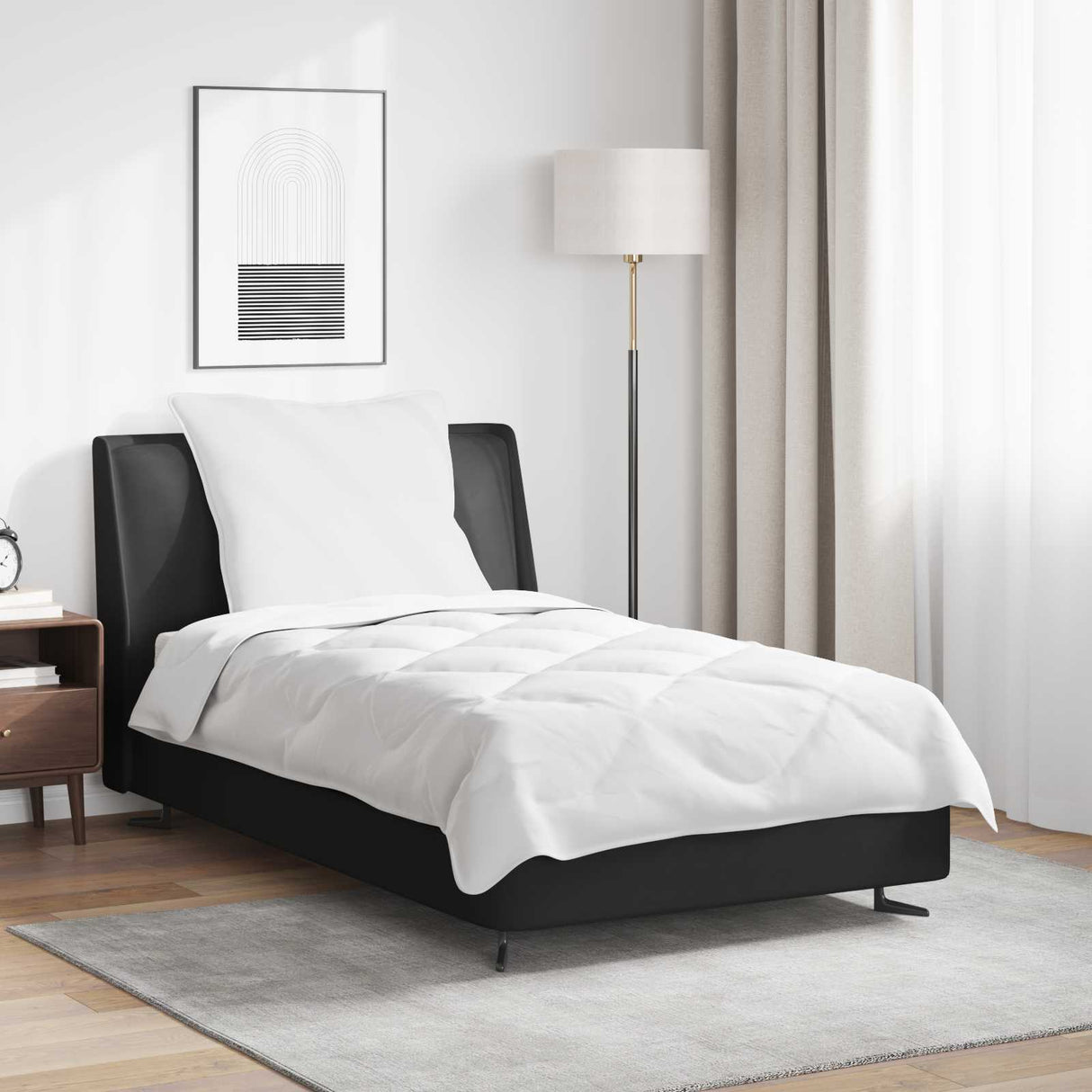 Vidaxl dekbed set met kussen 2 pcs wit microvezel
