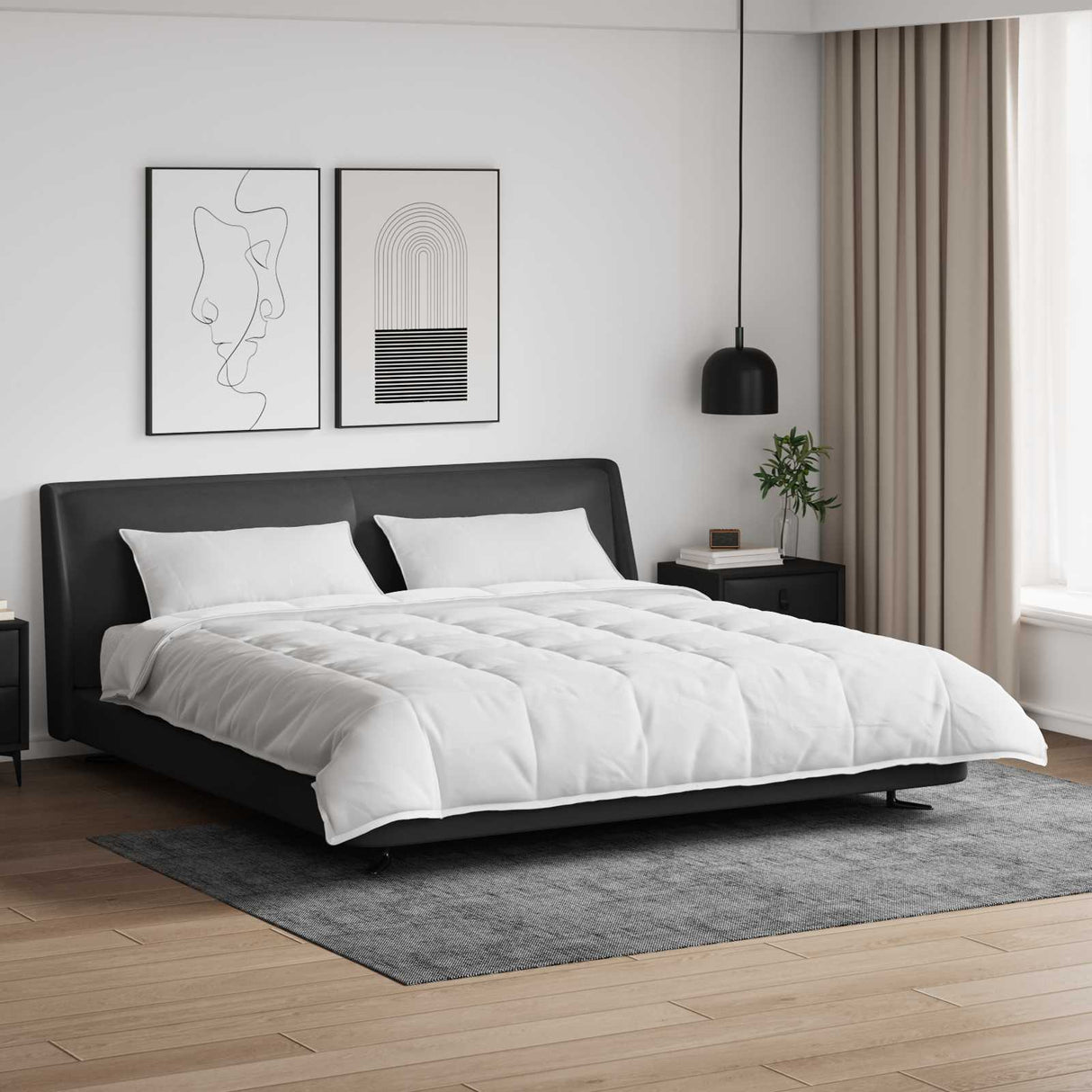 Vidaxl dekbed set met kussen 3 pcs wit donsveertjes