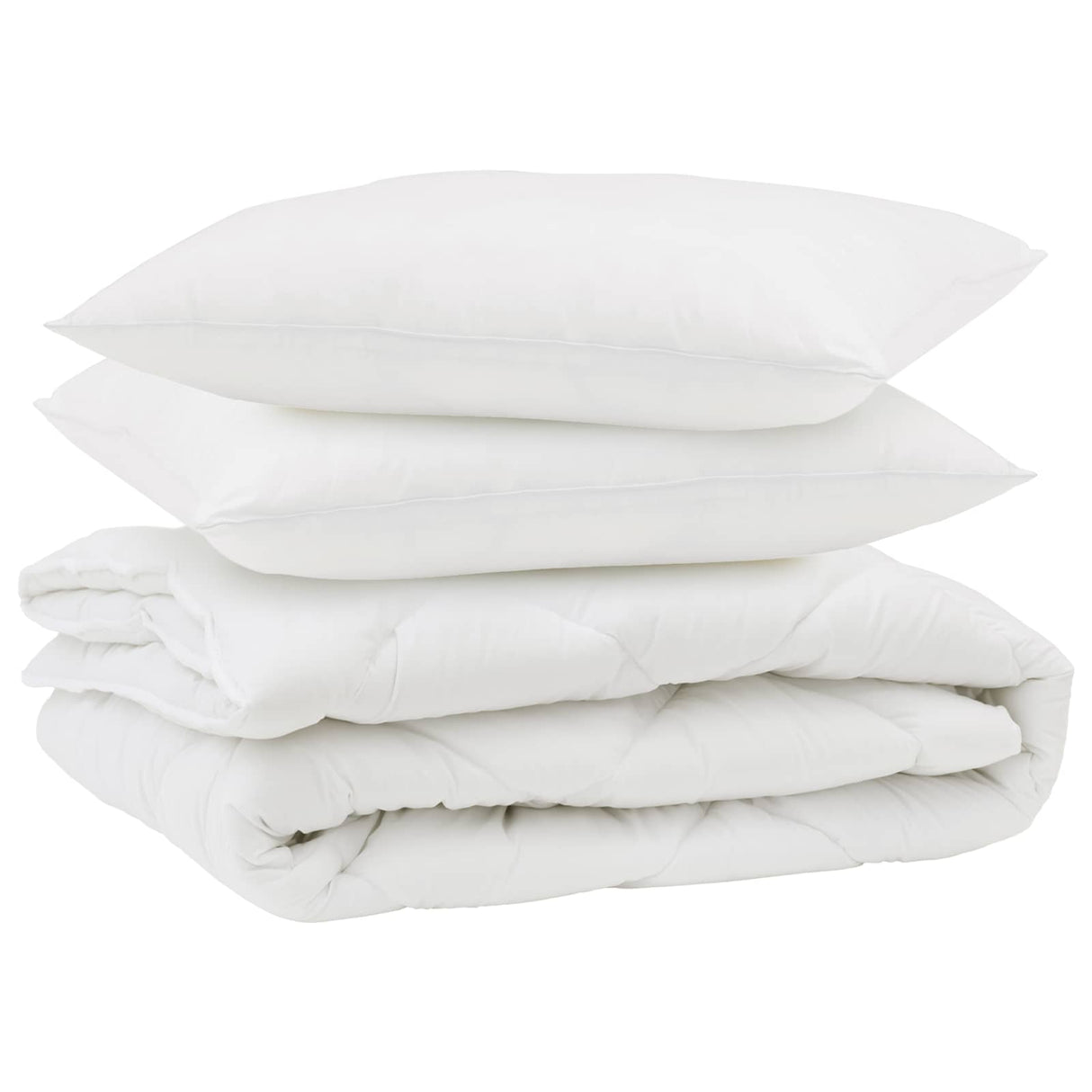 Vidaxl dekbed met kussen 3 pcs wit microfibre