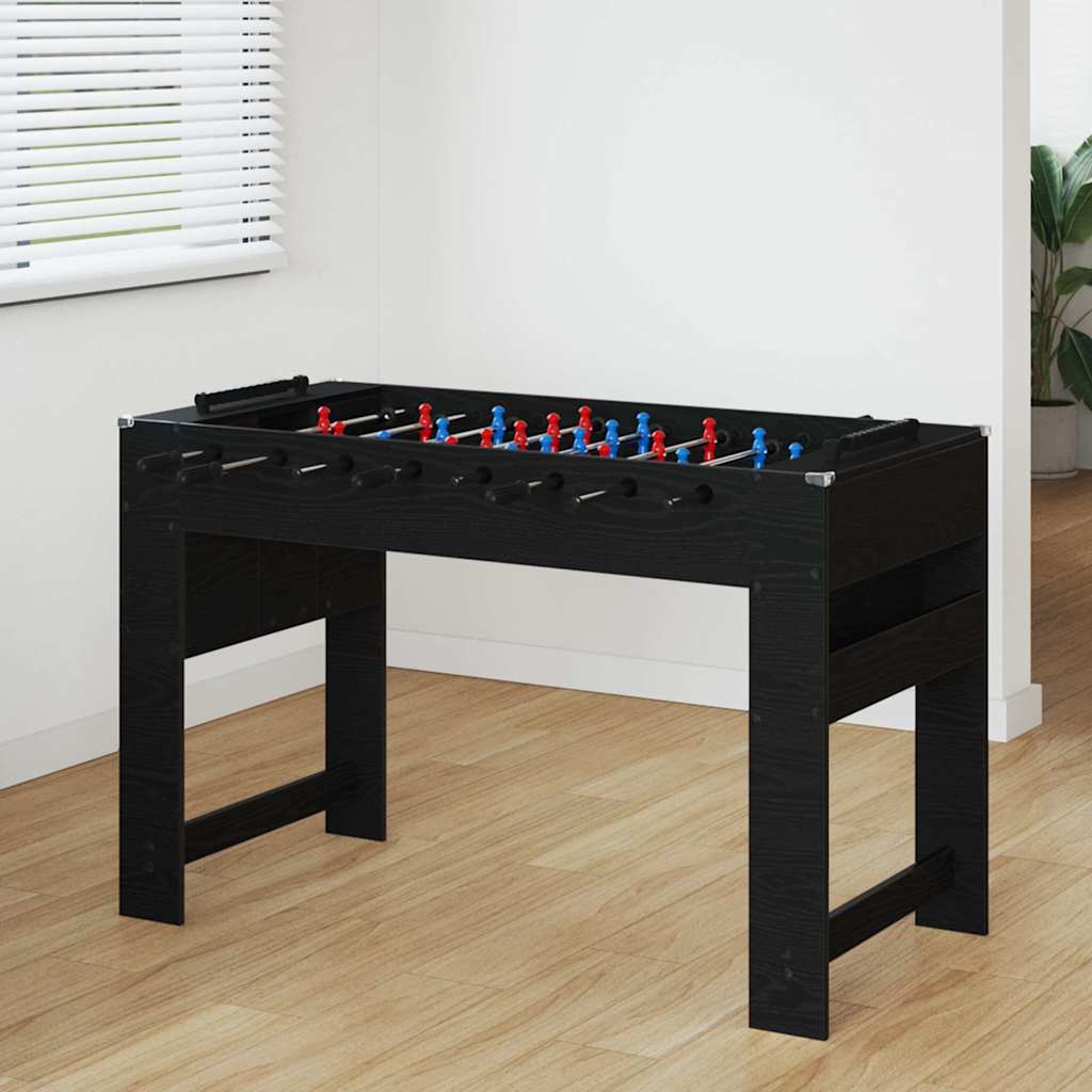 Vidaxl voetbaltafel zwart eiken 125 x 60,5 x 80 cm bewerkt hout