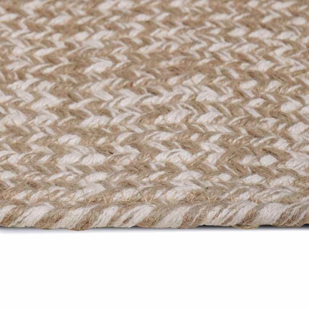 Vidaxl vloerkleden rechthoekig natuurlijk en wit 80 x 250 cm jute