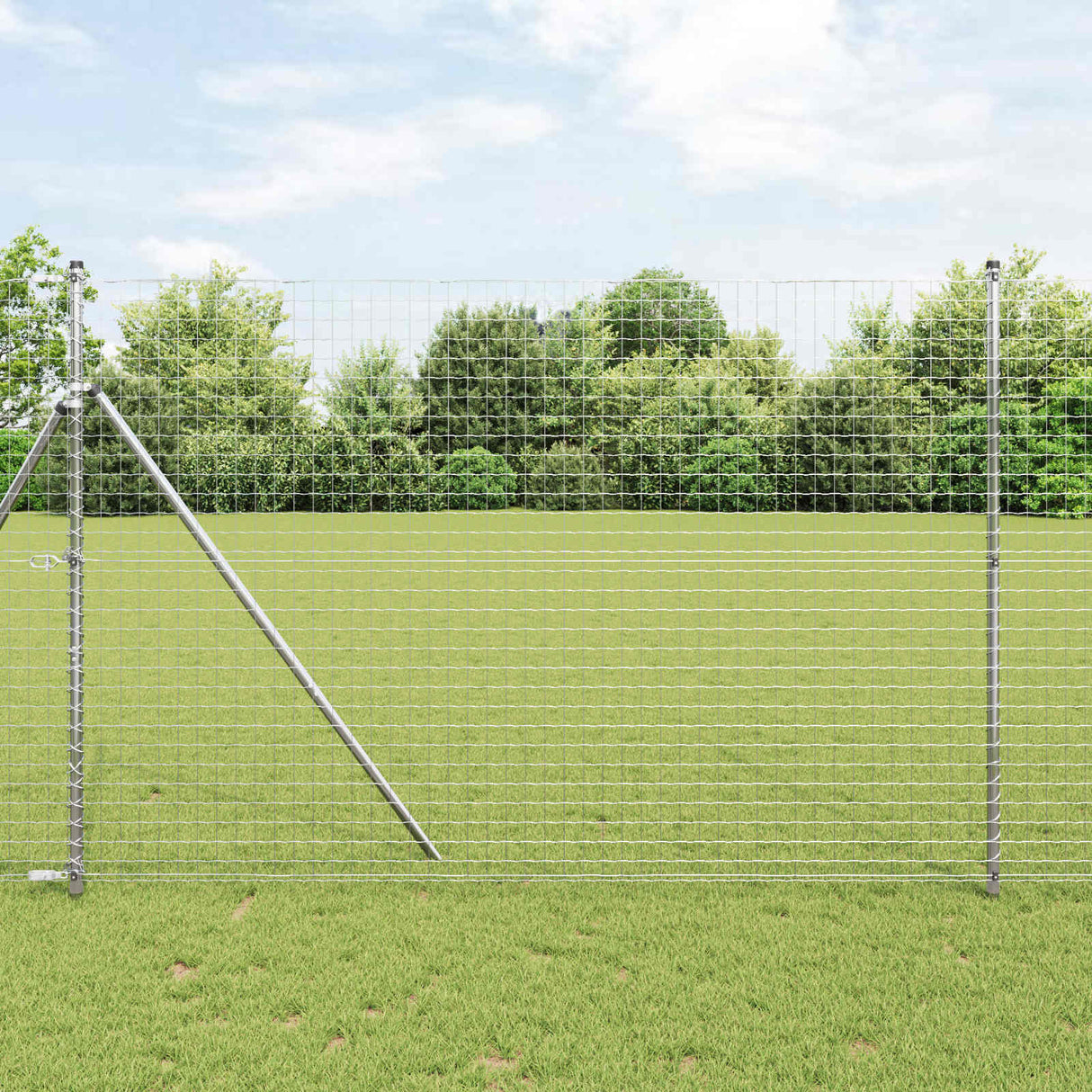 Vidaxl afrasteringspaal 12 pcs zilver poedergecoat staal