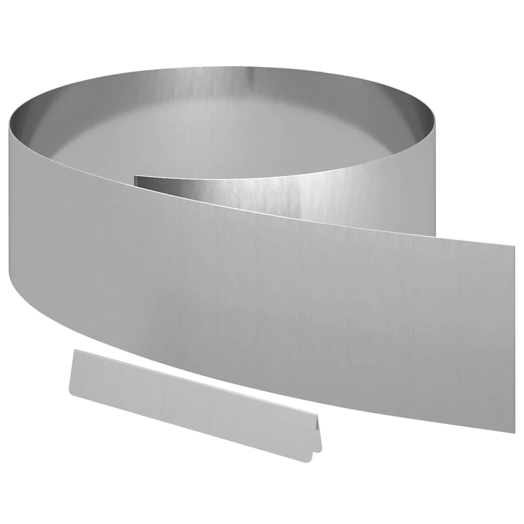 Vidaxl tuinrand 4 pcs zilver 450 x 0.05 x 15 cm gegalvaniseerd staal