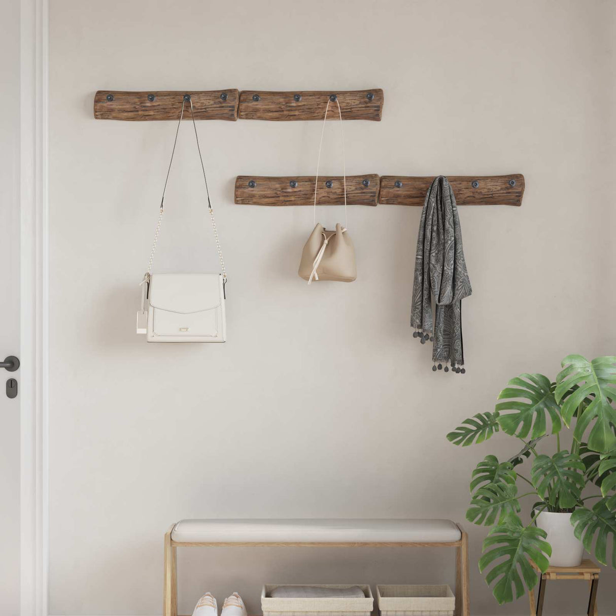 Vidaxl hanger bruin 50 x 8 x 12 cm massief gerecycled hout