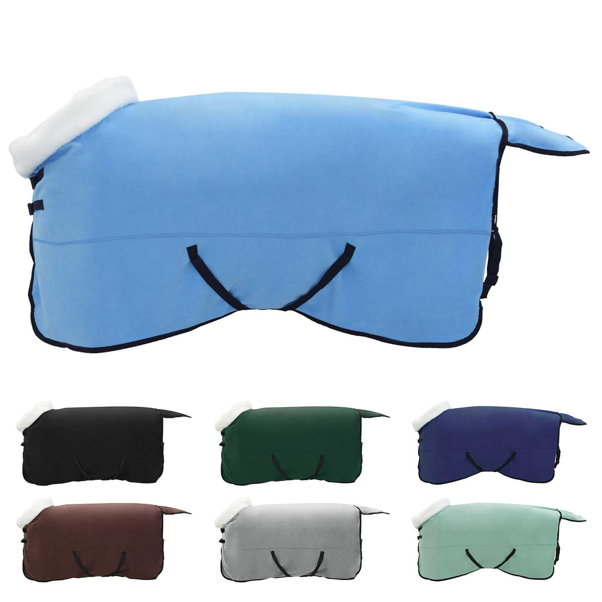Vidaxl paardendeken volledige aqua 165 cm polar fleece