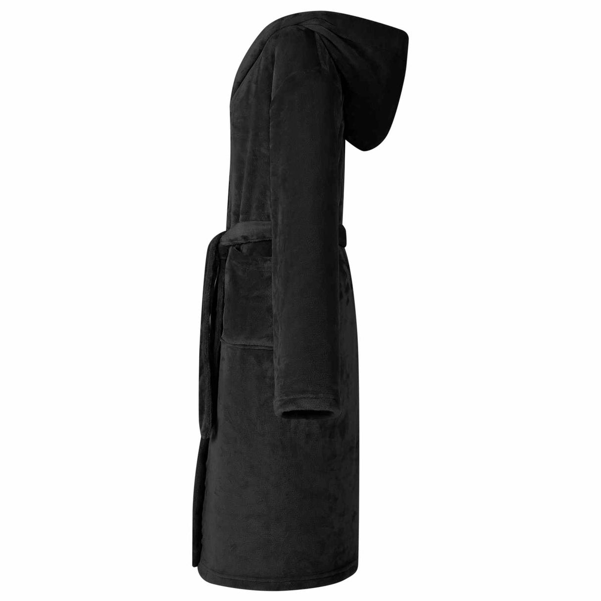Vidaxl badjas hoodie zwart s flanel