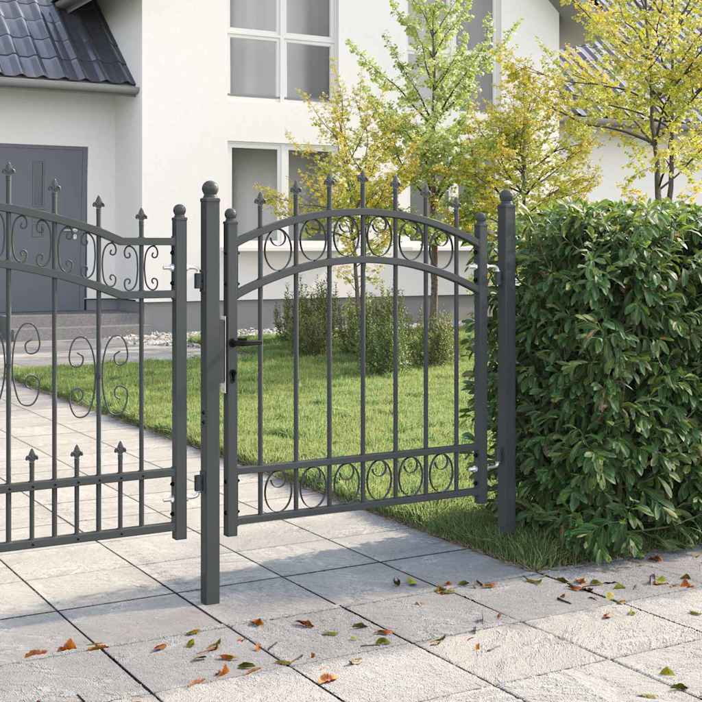 Vidaxl hekdeur met spijkers grijs 100 x 100 cm poedergecoat staal