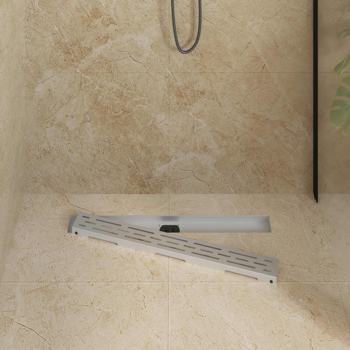 Vidaxl doucheafvoer glasdeksel met 360° sifon zilver 70 cm